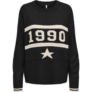 Only Trui Onltrain Ls Text O-neck Cc Knt 15350823 Black/ Brich Dames Maat - XL