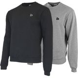 Donnay - Dean - Fleece Sweater - Zwart - 2-Pack - Ronde Hals - Heren