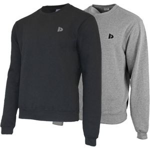 Donnay - Dean - Fleece Sweater - Zwart - 2-Pack - Ronde Hals - Heren