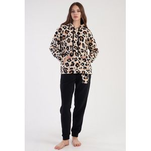 Vienetta - Fleece Dames Pyjama Set, Lange Mouwen - S