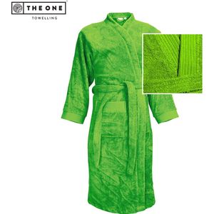 The One Towelling Badjas - Zachte kamerjas - Vocht absorberend - 100% Gekamd badstofkatoen - L/XL - Limoengroen