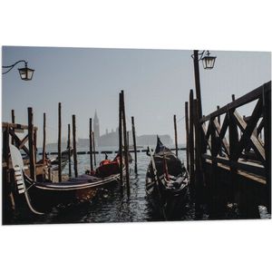 Vlag - Italiaanse Gondels in Haven van Venetië, Italië - 90x60 cm Foto op Polyester Vlag
