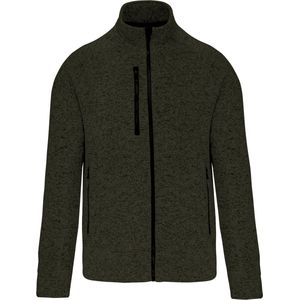 Kariban Heather herenvest met rits K9106 - Dark Khaki Melange - S