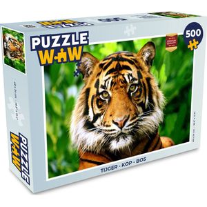 Puzzel Tijger - Kop - Bos - Legpuzzel - Puzzel 500 stukjes