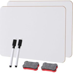 Whiteboard Set Small 20x29cm Double-Sided - Mini Whiteboards Pens Erasers - Portable Durable Students Classroom Home Office Whiteboard