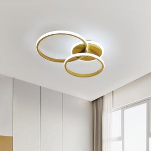 Delaveek-Ronde Moderne LED Plafondlamp- 42W 3950LM- Koel Wit 6500K- Goud - Acryl & Aluminium