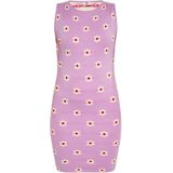 Mymo - Kokerjurk - Paars - Mouwloos - Bloemenjacquardpatroon