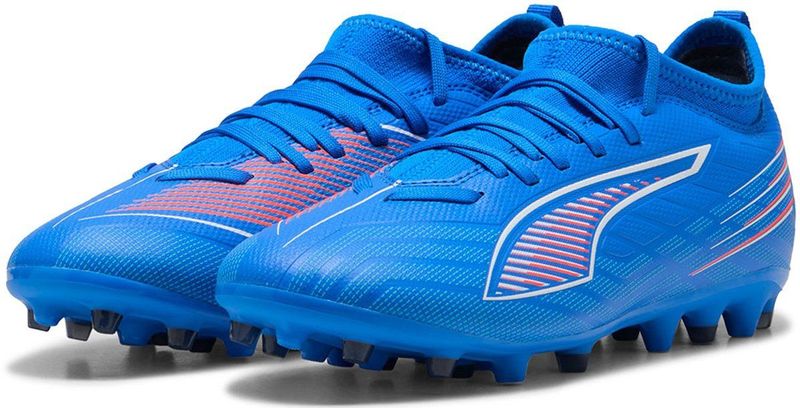 PUMA Ultra 6 Match Mg Jr voetbalschoen voor kinderen, uniseks, Ultra Blue PUMA Wit Gloeiend Rood, 29 EU