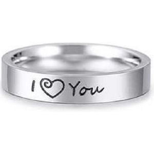 Schitterende I Love You Ring | Damesring | Herenring | Vriendschapsring | 20,75 mm. Maat 65