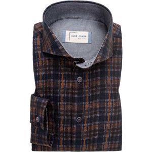 Blue Crane by Ledûb casual slimfit ruit shirt