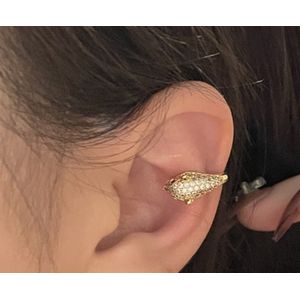 Panter ear cuff met steentjes | goud gekleurd