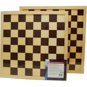 HOT Games Schaak-/dambord Triplex Bruin V.45mm.40cm - Geschikt voor Staunton maat 3 schaakstukken - Dubbelzijdig bedrukt