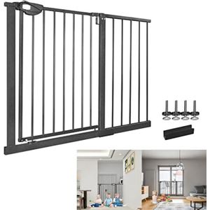 Traphekje Harmonica - Traphekje Zonder Boren - Traphekje Klembevestiging - 85-95 cm, Zwart