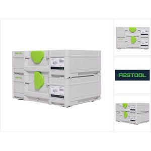 Festool Systainerset 2x SYS3 M 137 ( 2x 204841 ) 10.4 liter 396x296x137mm Gereedschapskoffer koppelbaar
