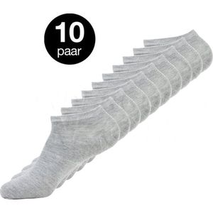 Marco rossi 10 Paar Enkelsokken - Sneakersokken - Lage sokken - Grijs - Dames & Heren - Katoen - Maat 39-42