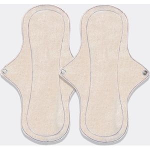 Eco Femme ​wasbaar maandverband daypadPLUS - L - ​2​-Pack - 100% Biologisch Katoen - ​Wit
