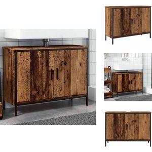vidaXL Wastafelkast - Wastafelkasten - Badkamer Wastafel Kast - Wastafelkastje - Wastafelkast 80x30x60 cm bewerkt hout oud houtkleurig