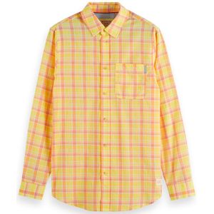 Scotch & Soda Neon Check Shirt Heren Overhemd - Maat XXL