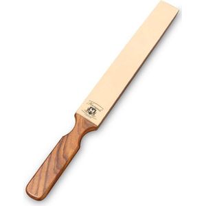 2-zijdige peddel leren riempje . Open scheermes Snijd het keelmes door met Houten handvat (Leather Strap with Wooden Handle)