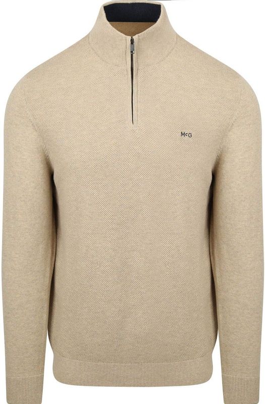 McGregor - Half Zip Trui - Sand - Merinowol - Heren - Pullover