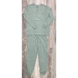 Dames pyjama badstof 631361 groen maat XL