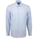 Ledub modern fit overhemd - popeline - lichtbruin met wit mini dessin - Strijkvriendelijk - Boordmaat: 46