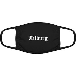 Tilburg mondkapje | gezichtsmasker | bescherming | bedrukt | logo | Zwart mondmasker van katoen, uitwasbaar & herbruikbaar. Geschikt voor OV