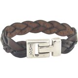 Josh - 24303 - Armband - Bruin - Leer en Metaal - 20.30 CM