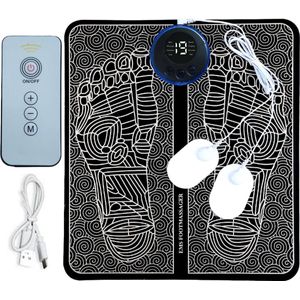FineMart - Voetmassage Apparaat - Afstandsbediening + 2 Elektroden - Neuropathie - Massage Apparaat - 8 Mode 19 Niveaus - Bloedcirculatie Apparaat - TENS Apparaat - EMS - USB oplaadbaar - Draadloos