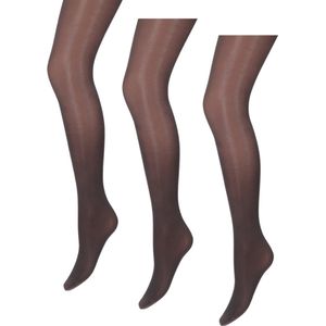 Marianne - Glanzende Dames Panty - 35 Denier - 3-pack - Maat S/M - Donker Grijs
