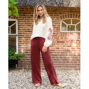 Je m'appelle Dames Broek Straight fit Met stretch - Rood - Maat L