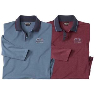ATLAS FOR MEN - Set van 2 jerseypolo’s Mountain - Heren - Verkrijgbaar in grote maten - 4XL