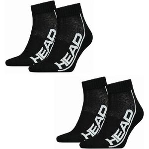 BLACK AND WHITE HEAD 2P STRIPE QUARTER SOCKS
