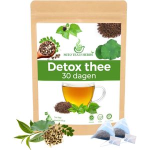 Mito Detox thee - 30 Dagen - Eetlust Onderdrukkend - Ondersteuning met Afvallen & Afslanken - Maandkuur - Zonder toevoegingen