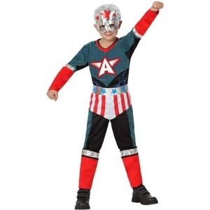 Superhelden kapitein Amerika verkleed set / kostuum voor jongens - carnavalskleding - voordelig geprijsd 140
