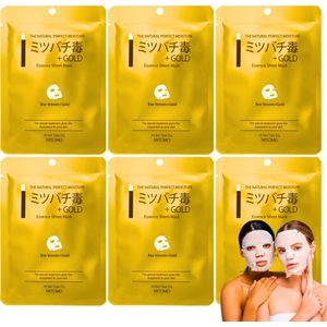 MITOMO® Bee Venom & Gold Gezichtsmasker - 6 Stuks - Anti Rimpel & Anti Aging Skin Care Masker - Sheet Mask - Gezichtsverzorging - Skincare Producten