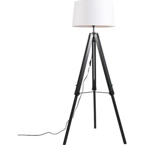 QAZQA tripod - Industriele Verstelbare Vloerlamp | Staande Lamp - 1 lichts - H 1515 mm - Wit - Industrieel - Woonkamer | Slaapkamer | Keuken