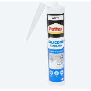 Pattex Siliconenkit Sanitairkit Acrylbad en Douche - Silicone kit - Wit - 300ml