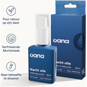Oana Slaap Olie 3.0 Reishi-paddenstoel - L-theanine, CBN, CBD - Nacht Terpenen - CBG - Vitamine D3 en Munt Aroma