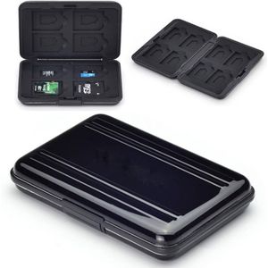 JeiibrZui SD Kaarthouder - Waterdicht En Schokbestendig - Nauwkeurig Ontworpen Kaartsleuven Voor SDHC En SD Kaarten - 1 Stuk - Zwart