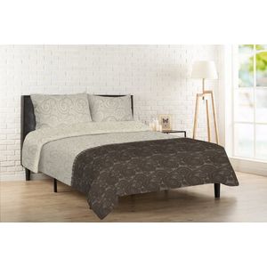 Flanel Dekbedovertrekset Beige-Bruin 160x200 cm