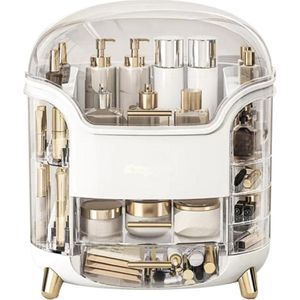 Make-Up Organizer Met Lades En Deksel - Multifunctionele Cosmetica Beauty Opbergbox - Draagbaar Voor Make-Up Tafel Borstels Skincare Haaraccessoires Werkblad
