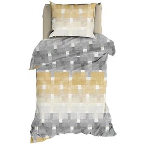 Romanette Brixen Dekbedovertrek - Eenpersoons - 140x200/220 cm - Beige/Grijs