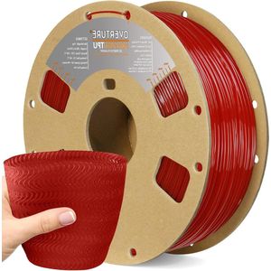 High Speed 1.75mm Flexible TPU Filament - 95A Hardness - Translucent Red - +/- 0.03mm Accuracy - Fits Most FDM 3D Printers
