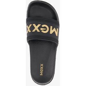 Mexx dames badslippers zwart goud - Maat 37