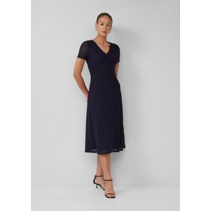 s.Oliver - Midi-jurk - Gebreide Jersey - V-hals - Korte Mouwen