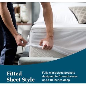 Premium Rayon van Bamboe Matrasbeschermer - Ultra Zacht - Waterdicht - Wit Twin