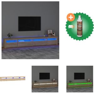 vidaXL Tv-meubel met LED-verlichting 270x35x40 cm sonoma eikenkleurig - Kast - Inclusief Houtreiniger en verfrisser