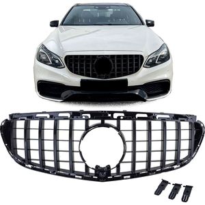 Grill Hoogglans Zwart Geschikt Voor Mercedes E Klasse W212 S212 Facelift Panamericana AMG GT Look 2013 T/m 2019