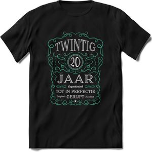20 Jaar Legendarisch Gerijpt T-Shirt | Aqua - Grijs | Grappig Verjaardag en Feest Cadeau Shirt | Dames - Heren - Unisex | Tshirt Kleding Kado | - Zwart - M